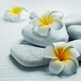 thumbnail image 3 of Bathroom Decor Wall Art Yellow Gray Pictures Flowers and Pebble Stone Zen Modern Canvas Paintings for Bedroom Living Room 4 Panel 12x12 in, 3 of 6