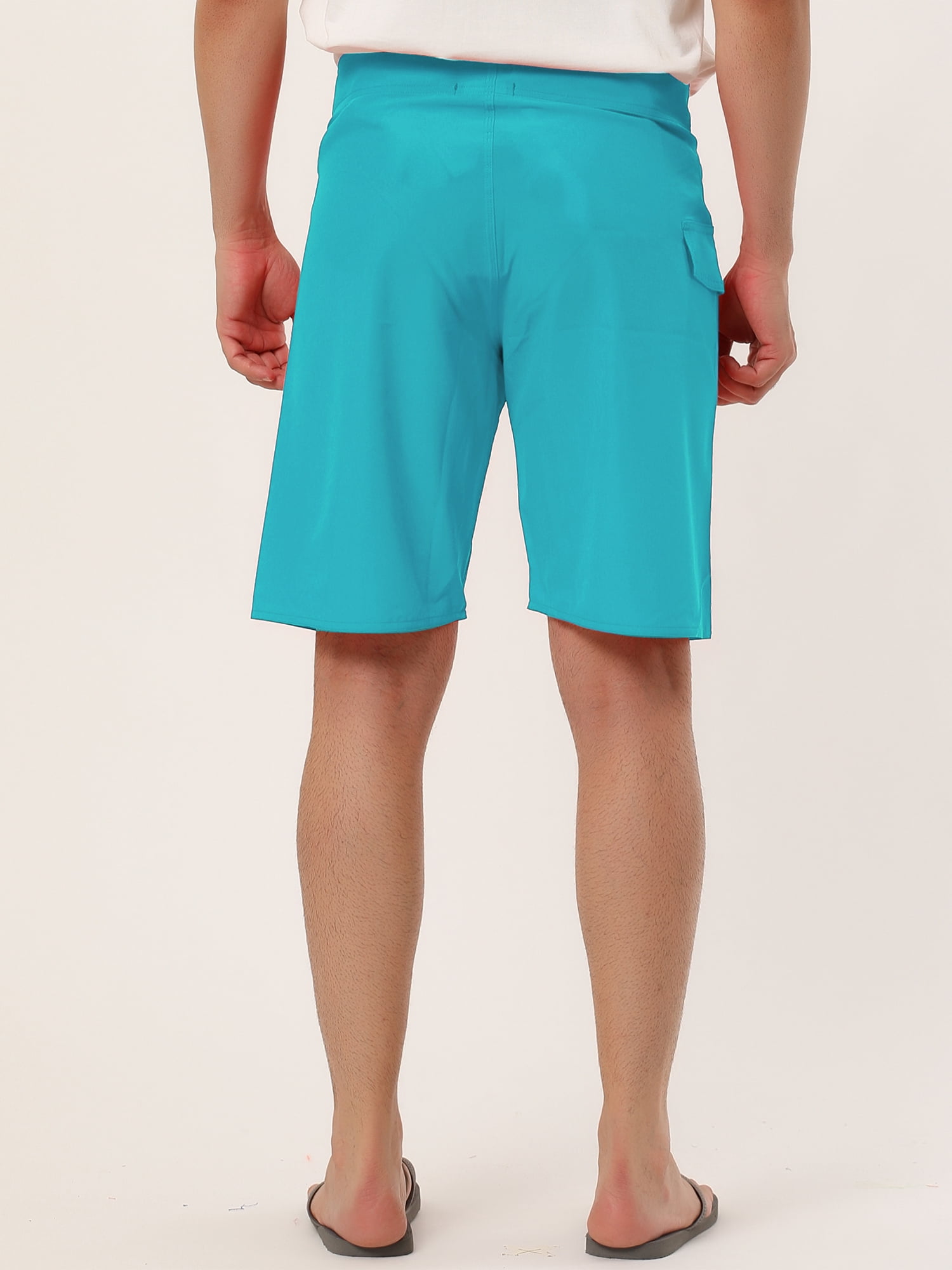 DARING DIVA Men's Drawstring Swim Shorts Elastic Waist Board Shorts 30 Blue