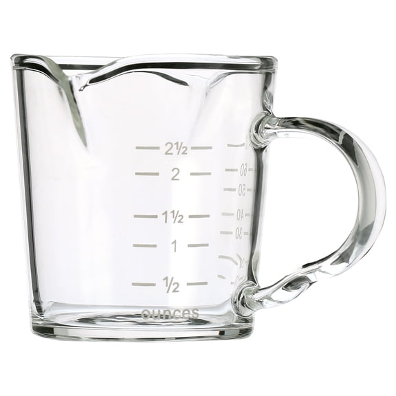 BCnmviku 1 Pack Espresso Shot Glass 3-Ounce Triple Pitcher Barista Double Spouts With Pouring Handle
