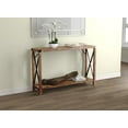 thumbnail image 1 of Safdie & Co. Entryway Console Sofa Couch Accent Table 46in L Brown Reclaimed Wood with 1 Shelf and Metal Sides for Living Room, 1 of 4