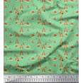 thumbnail image 1 of Soimoi Green Cotton Voile Fabric Santa Cap & Tree Christmas Print Fabric by the Yard 56 Inch Wide, 1 of 3