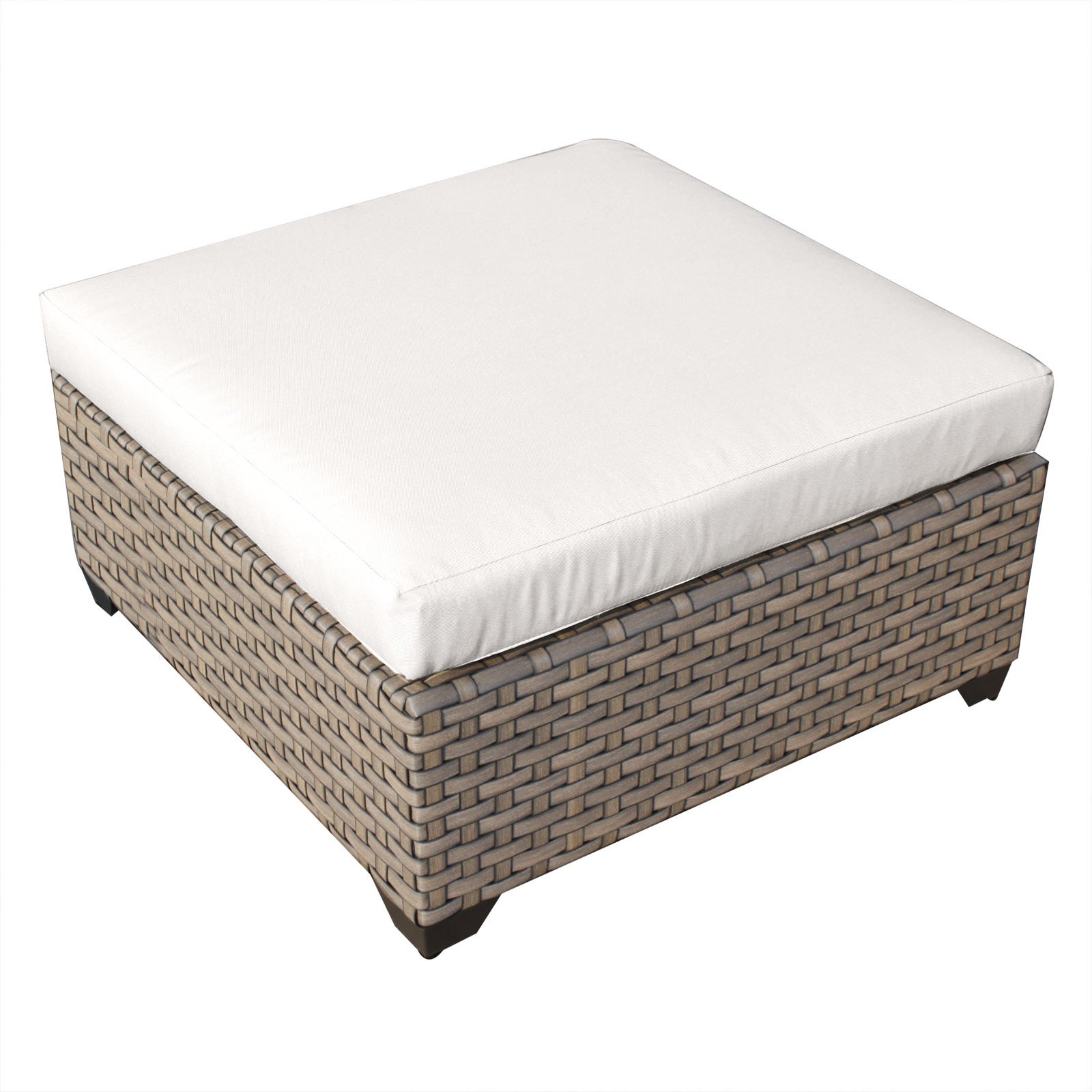 TK Classics Monterey Wicker Outdoor Ottoman Set of 2 Cushion Covers