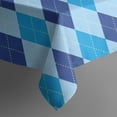 thumbnail image 5 of Light Blue and Dark Blue Argyle Pattern Square Tablecloth,Waterproof Square Table Cover,Wipeable Spillproof Washable Table Cover for Home Kitchen Party Decor 42"X42"(107x107cm), 5 of 6