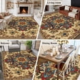 thumbnail image 5 of Boho Flower Area Rug 6x9 FT, Non Slip Living Room Throw Carpet, Bohemian Western Rustic Tribal Patterns Washable Soft Large Floor Carpet Non-Shedding Rug for Bedroom Dining Room Play Room, 5 of 9