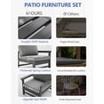 thumbnail image 4 of HDPE Outdoor Patio Furniture Set, 7-Piece Sofa Set with 5-Seat Couch 2 Coffee Tables, Weatherproof Conversation Set with Cushions, All-Weather Waterproof, for Garden, Porch & Backyard, 4 of 6