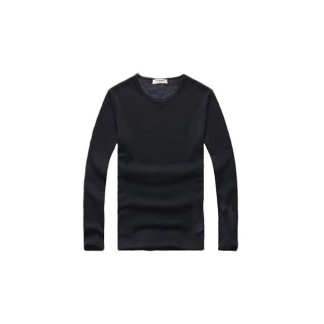Qarigey Top básico para hombre, ropa interior cálida de otoño, Base para clima frío, ropa de Color sólido, Jersey informal de ocio, deportes, Camisetas SG Espesar negro Qarigey AP013161-07