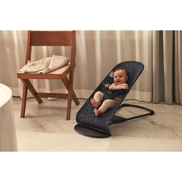 BabyBjorn Bouncer Bliss, Black frame, Mesh, Anthracite/Leopard