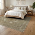 thumbnail image 3 of ODIKA 6'x9' Washable Area Rug Key Interlocking Fret Geometric Round Symmetrical Greek Vintage Refined for Family Room, Living Room, Master Bedroom, Non-Slip, Easy Care, 3 of 7