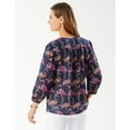 thumbnail image 2 of Tommy Bahama Let's Flamingle 3/4-Sleeve Gauze Top, Island Navy, S, 2 of 2