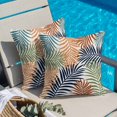 thumbnail image 4 of Throw Pillow Covers, Colorful Palm Leaves 24x24 Pillow Covers for Couch/Sofa/Bed, Summer Botanical Tropical Leaf Decorative Square Linen Cushion Pillowcase for Home Decor, 4 of 9