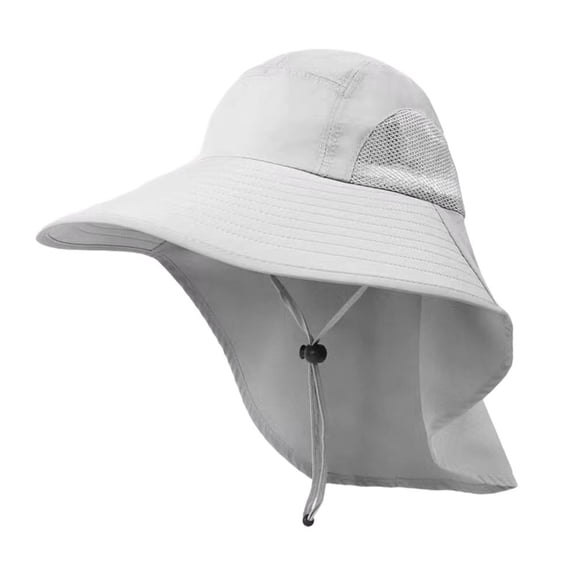 Wide Brim Sun Hat with Neck Flap UV Protection Breathable Outdoor Fishing Hiking Hat