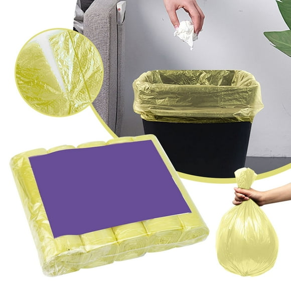 Rubbish Bags Clearance! Meiiso 5 /100Pcs Strong Trash Bags Colorful Clear Garbage Bags Bathroom Trash Can Liners Small Plastic Bags For Home Kitchen, 1 pack of yellow garbage bag