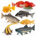 thumbnail image 1 of Juego de figuras de juguete de peces de agua dulce de PVC, 7 piezas, para la educación de los niños, 1 of 1