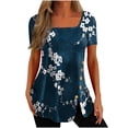 thumbnail image 1 of DPTALR T-Shirt à Manches Courtes Imprimé Femme Summer Button Tops, 1 of 8
