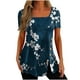 thumbnail image 2 of Pntutb moda mujer causal impresión blusa manga corta camiseta verano botón tops PNTUTB Pntutb-2833, 2 of 8