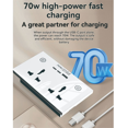 thumbnail image 3 of Smart Socket with Fast Charger WiFi+Bluetooth Smart Wall Outlet 2 Sockets+ USB Charging Port Electrical Outlet Switches,1 x Smart Socket with Fast Charger,White, 3 of 9