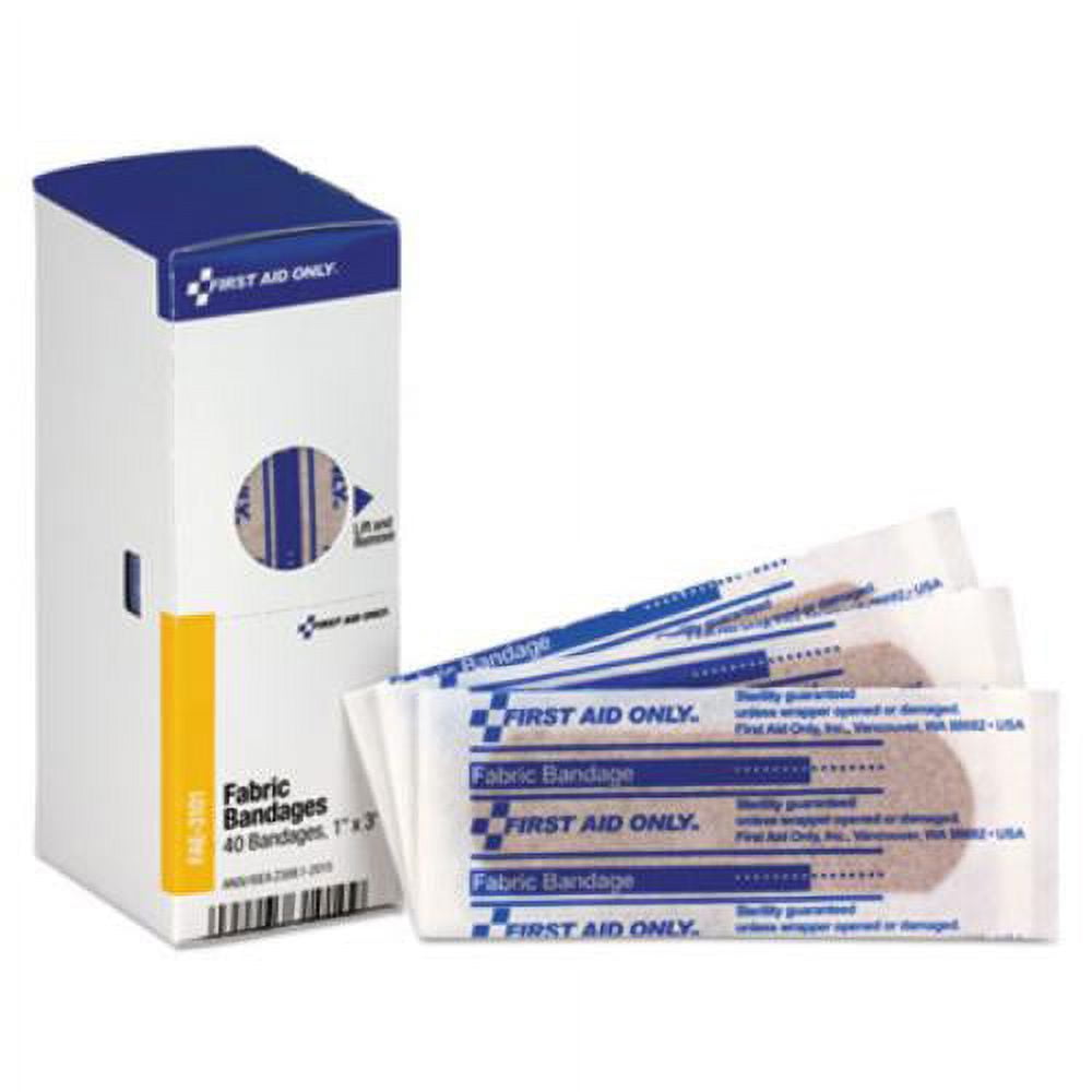 FIRST AID ONLY, INC. FAE3101 Refill for SmartCompliance General Business Cabinet, Fabric Bandages, 1x3, 40/Bx