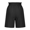 thumbnail image 6 of BiZtdJrK Womens Drawstring Cotton Linen Shorts Elastic High Waist Bermuda Shorts Baggy Lightweight Casual Beach Shorts with Pockets sales today clearance Black XXL, 6 of 9