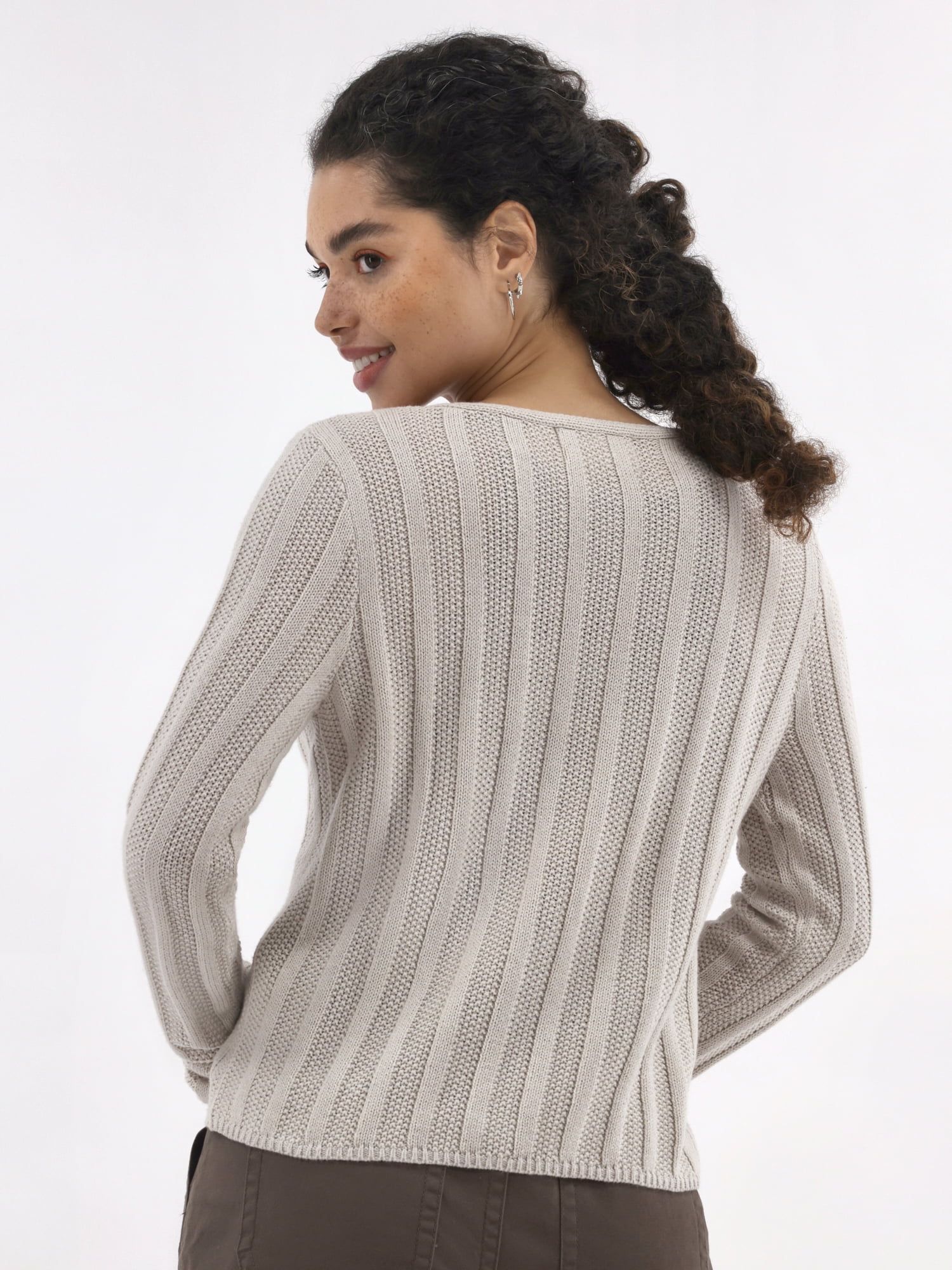 No Boundaries Textured Button Front Cardigan Sweater, Women's