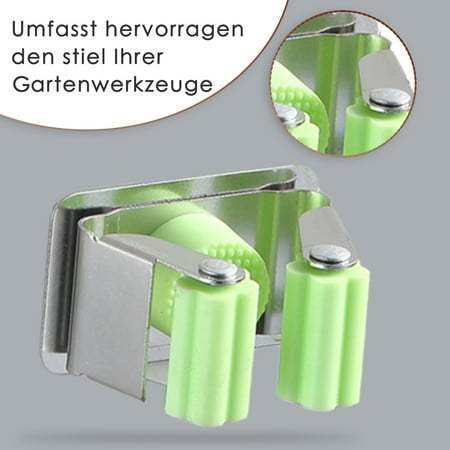 

Tool Holder - 304 Stainless Steel Prevents The Mop Holders From Rusting - Reliable Clamping Effect Thanks To Flexible Black Wheels