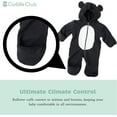 thumbnail image 4 of Cuddle Club One Piece Romper Hooded Fleece Onesie Jumper for Baby, Bear B&W 12-18mos, 4 of 6