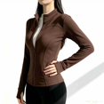 thumbnail image 4 of Junboys Women's Zip Up Running Jacket - Fleece Lined Fitted Activewear with Thumb Holes and Zippered Pockets, Perfect Fall Outfits and Zip Up Jackets, 4 of 5