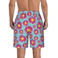 thumbnail image 3 of KLL Daisies Flowers Men's Casual Summer Beach Shorts Hawaiian Shorts with Pockets-XX-Large, 3 of 5
