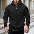 thumbnail image 2 of Zip Up Hoodie Men 2026 Fall Winter Long Sleeve Full Zipper Hooded Sweatshirt with Pockets Cardigan Jacket Outerwear, 2 of 5