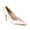 Pink, variant on XYD Women Pearl Pumps Thin Mid Heels Elegant Pointed Toe Back Ribbon Bowknot Bridal Evening Shoes Size 7 Green