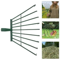 MLINS Garden Pine Needle Rake Portable Iron Lawn Rake Garden Shrub Rake For Leaves Artificial Turf Rake Rake Hand Garden Tool