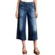 thumbnail image 1 of Jeans de pierna ancha para mujer con puños de cintura baja y dobladillo pantalones de mezclilla 2023 Moda azul marinoLarge, 1 of 5
