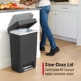 thumbnail image 5 of Rubbermaid  Kitchen Trash Can, 12.4 Gallon, Plastic, Rectangular, Step Lid, Garbage Bin, Charcoal, 5 of 8