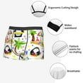thumbnail image 3 of Gukieu Penguins On The Beach Print Men's Boxer Briefs, High Elastic Moisture Wicking Boxer Briefs Underwear-Medium, 3 of 5