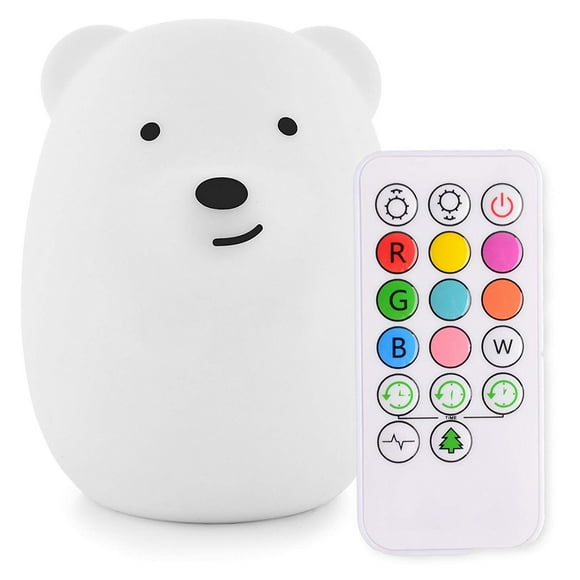 Cheers Bear Owl Shape LED Nursery Night Light Kids Baby Silicone Pat Color Change Lamp