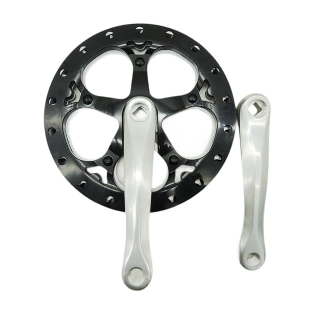 Juego de bielas para bicicleta, juego de bielas para bicicleta, juego de bielas para bicicleta, repuesto de aleación de aluminio Negro y Plata