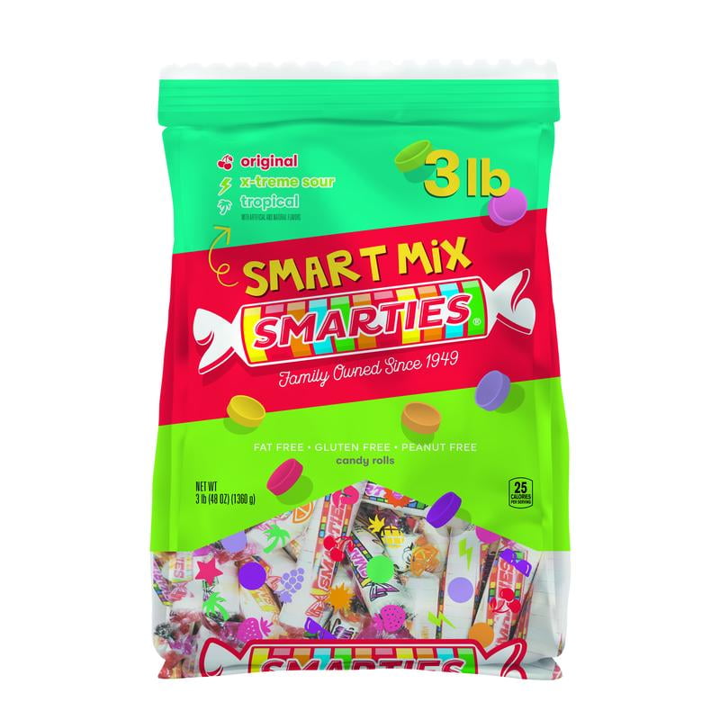 Smarties Hard Candy Roll Multiple Base Flavor Roll Bag 48 oz