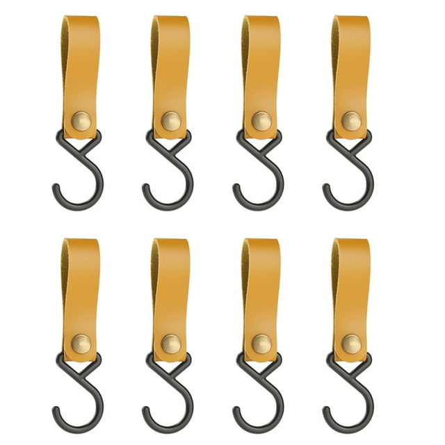 Portable Outdoor Hook Camping Picnic S-Hook PU Leather Hung Hook KeyChain Hook Storage Rack Shelf Hooks Set Hangers