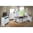 thumbnail image 2 of Contemporary Home Living Wooden Panel Twin Bed with Drawers and Shelves - 87" - White, 2 of 3