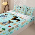 thumbnail image 2 of Manfei Kawaii Puppy Collage Zipper Twin Comforter Sets with Fitted Sheet and 2 Pillowcases, Spring Daisy Zipper Bedding Set, Mint Cyan, Polkadot Reversible, 4pcs, 2 of 7