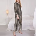 thumbnail image 3 of Balery Wooden Texture Conjunto de Pijama con Estampado para Mujer, Conjunto de Dos Piezas con Manga Larga, Ropa de Dormir Suave con Bolsillos, Pijamas Cómodos-XX-Large, 3 of 7