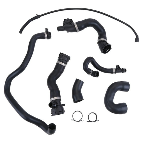 Guwzn 7Pcs Radiator Coolant Water Hose Pipe Kit Compatible for E90 128i 328i N51 2007-2011 Replaces 11537516414 11537521049 17127531579