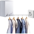 thumbnail image 1 of Corde à Linge Rétractable, Extensible à 4,2m (13,8 Pieds), Acier Inoxydable Robuste pour Séchage Intérieur Extérieur, Capacité de Charge jusqu'à 20kg (44lbs), Design Gain de Place, 1 of 8