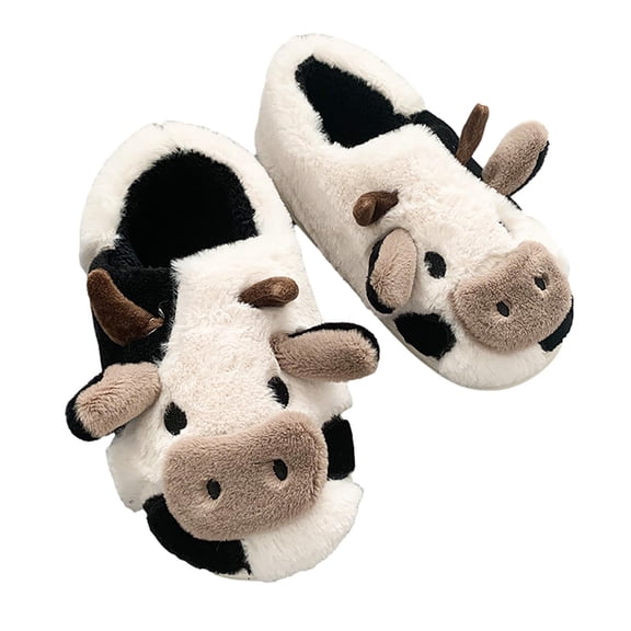 asdoklhq Womens Waterproof Work Boots,Cartoon Cow Cotton Shoes Women's Winter Indoor Outdoor Boots