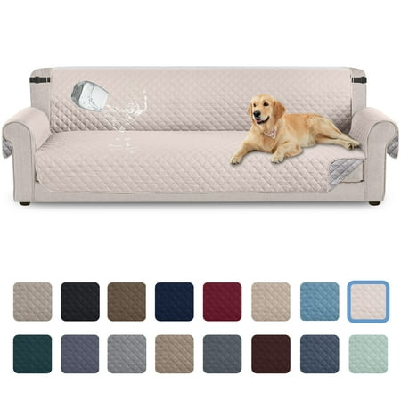 Sanmadrola 100% Waterproof Sofa Cover Anti Slip Couch Cover Machine Washable Slipcover Leakproof Furniture Protector for Dogs Kids Pets  Ivory White  Oversized Sofa