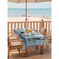 thumbnail image 3 of 60x120 Inch Outdoor Tablecloth with Umbrella Hole Zipper Rectangle Spoon Knife Kitchen Rectangular Tablecloths Outside Waterproof Colorful Blue Teal Wooden Patio Table Cloth Cover for Picnic Party, 3 of 8