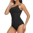 thumbnail image 6 of Women'S One-Piece Swimsuit One Shoulder Bathing Full Coverage Keyhole Swimwear, 6 of 7