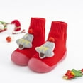 thumbnail image 2 of Otqutp Soft Sole Shoes for Toddler Christmas Baby Toddler Boys Girls Cartoon Ears Floor Socks Non Slip Baby Step Shoes Socks 0-4 Years, 2 of 4