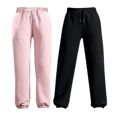 Yinanstore 2x Soft Fleece Sweatpants Warm Thick Women Sports Jogger Pants Jogging