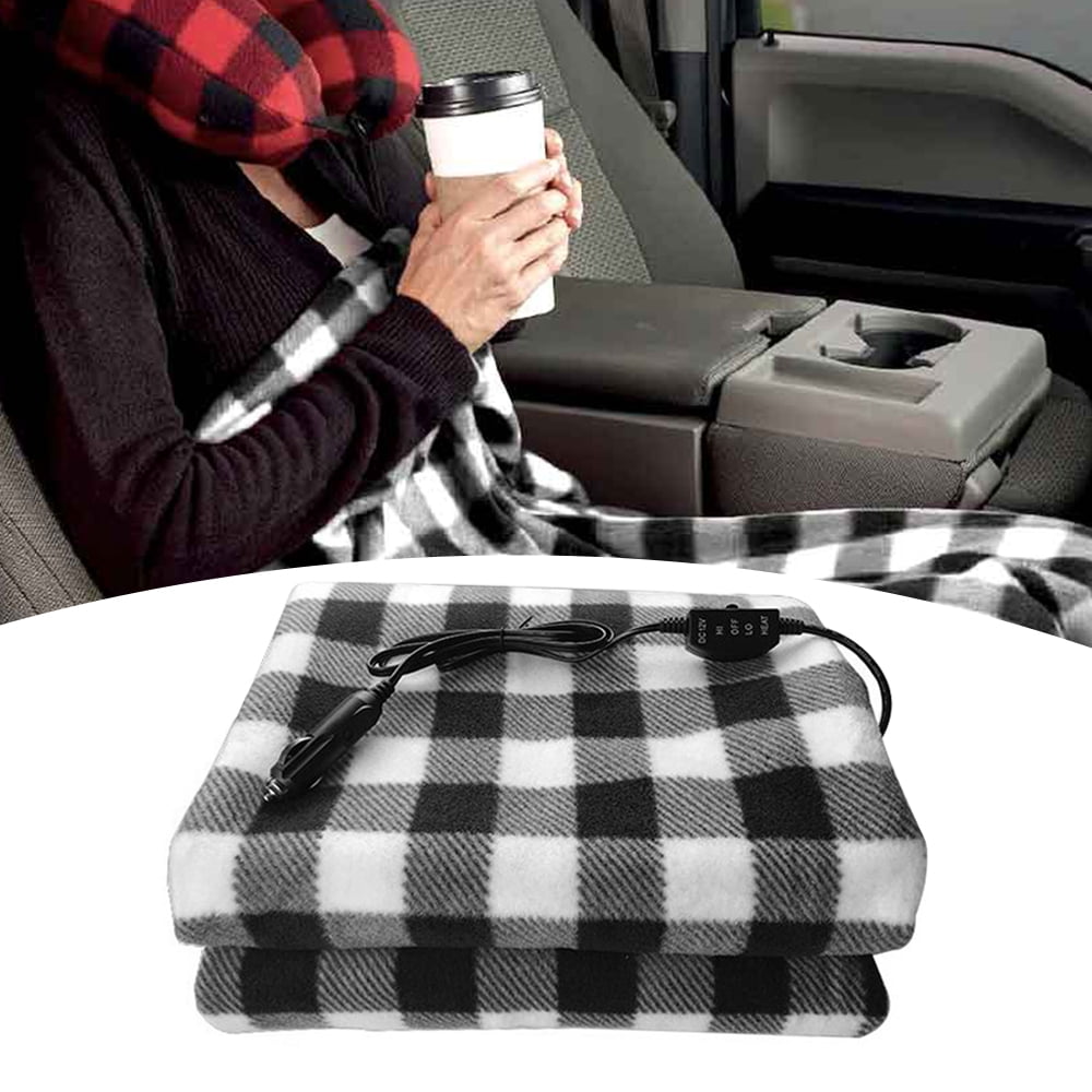 LEERUI 12V Car Electric Heated Blanket Adustable Temperature Blanket