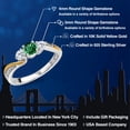 thumbnail image 2 of Gem Stone King 925 Sterling Silver and 10K Yellow Gold Green Nano Emerald and White Lab Grown Diamond 3 Stone Engagement Ring for Women (0.53 Cttw, Gemstone May Birthstone, Size 7), 2 of 6